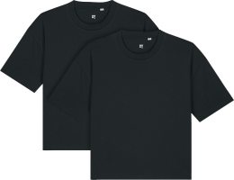 Boxy T-Shirt aus Bio-Baumwolle - 2er-Pack - black