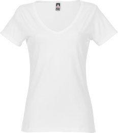 Trigema Damen T-Shirt V-Ausschnitt großem mit mit Elastan und