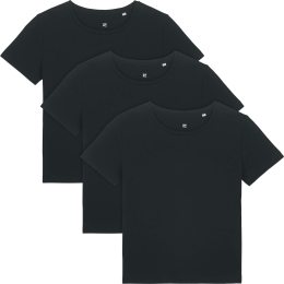 Basic T-Shirt aus Bio-Baumwolle - 3er-Pack - black