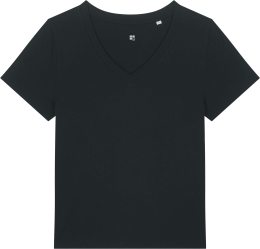 V-Neck T-Shirt aus Bio-Baumwolle - black